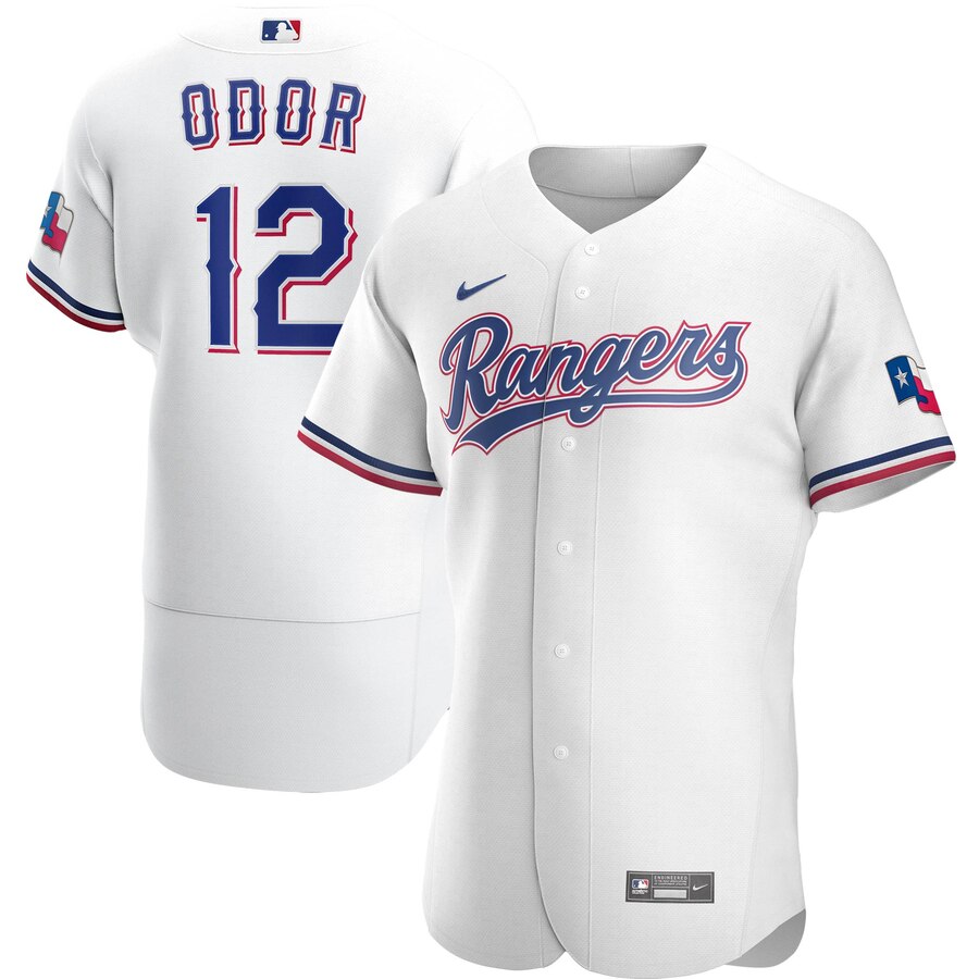 Texas Rangers #12 Rougned Odor Men Nike White Home 2020 Authentic Player MLB Jersey->atlanta falcons->NFL Jersey